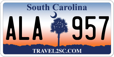 SC license plate ALA957