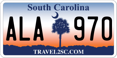 SC license plate ALA970