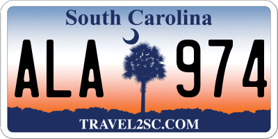 SC license plate ALA974