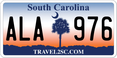 SC license plate ALA976