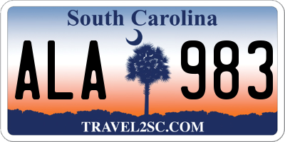 SC license plate ALA983