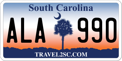 SC license plate ALA990