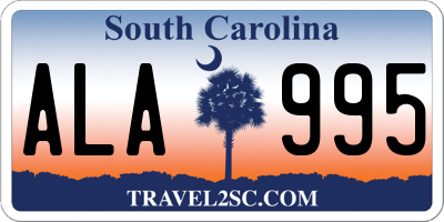 SC license plate ALA995