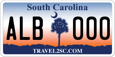SC license plate ALB000