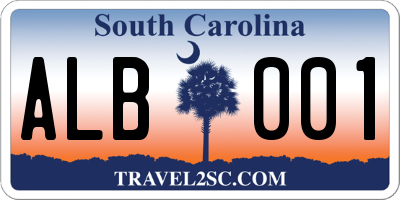 SC license plate ALB001