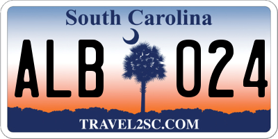 SC license plate ALB024