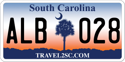 SC license plate ALB028
