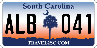 SC license plate ALB041