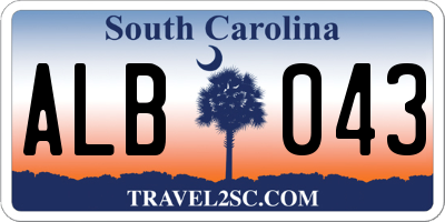 SC license plate ALB043