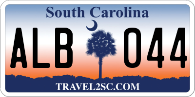 SC license plate ALB044