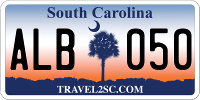 SC license plate ALB050