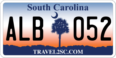 SC license plate ALB052