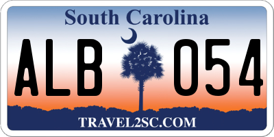 SC license plate ALB054