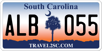 SC license plate ALB055