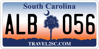SC license plate ALB056