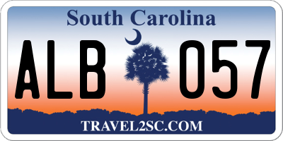 SC license plate ALB057