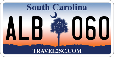 SC license plate ALB060