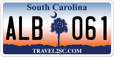 SC license plate ALB061
