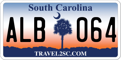 SC license plate ALB064