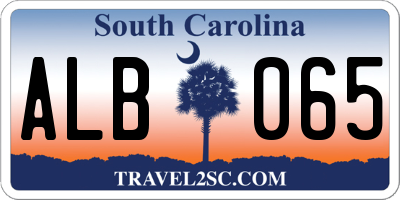 SC license plate ALB065