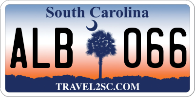 SC license plate ALB066