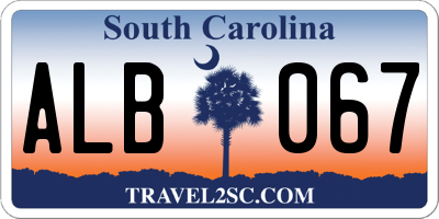 SC license plate ALB067
