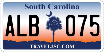 SC license plate ALB075