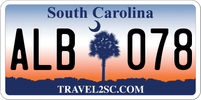 SC license plate ALB078