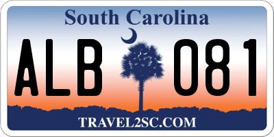SC license plate ALB081