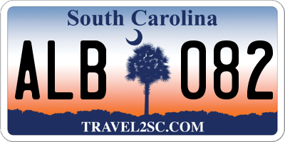 SC license plate ALB082