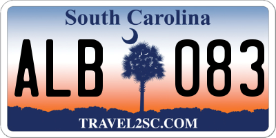 SC license plate ALB083