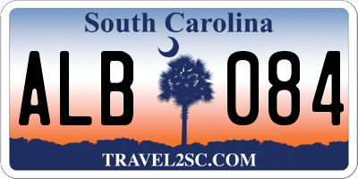 SC license plate ALB084