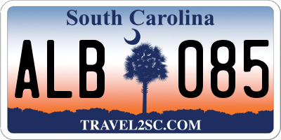 SC license plate ALB085
