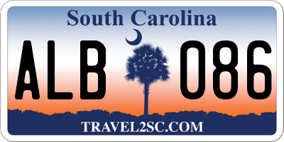 SC license plate ALB086