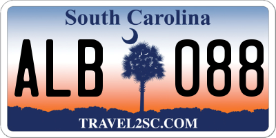 SC license plate ALB088