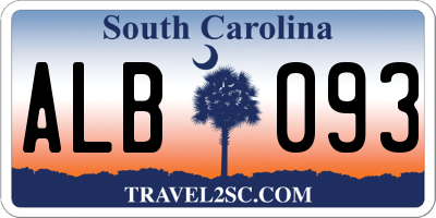 SC license plate ALB093