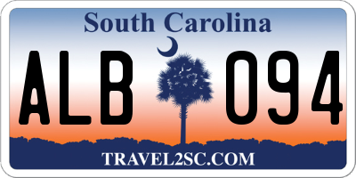SC license plate ALB094