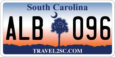 SC license plate ALB096