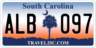 SC license plate ALB097