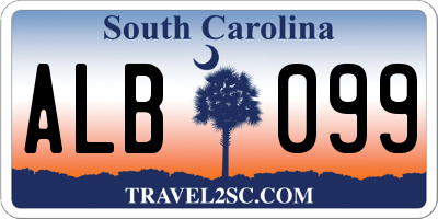 SC license plate ALB099