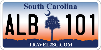 SC license plate ALB101