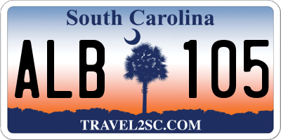 SC license plate ALB105