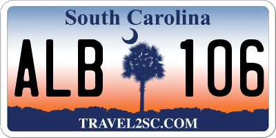 SC license plate ALB106