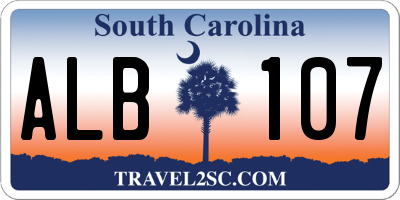 SC license plate ALB107