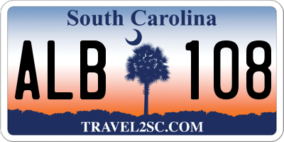 SC license plate ALB108