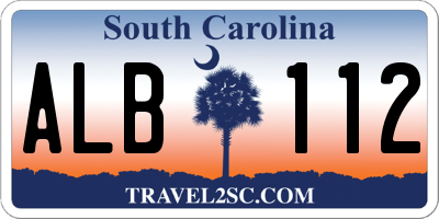 SC license plate ALB112