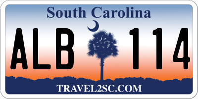 SC license plate ALB114