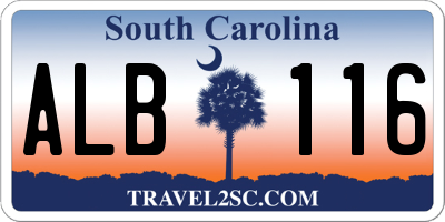 SC license plate ALB116