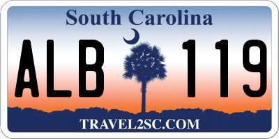 SC license plate ALB119