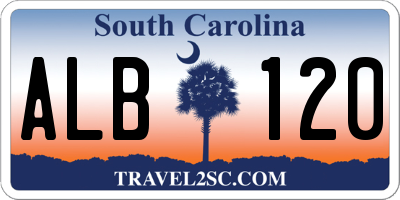 SC license plate ALB120